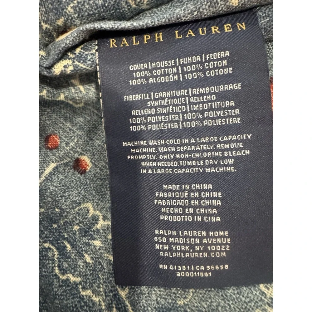 Ralph Lauren Indigo Traveler King Cotton Comforter Floral Cottagecore